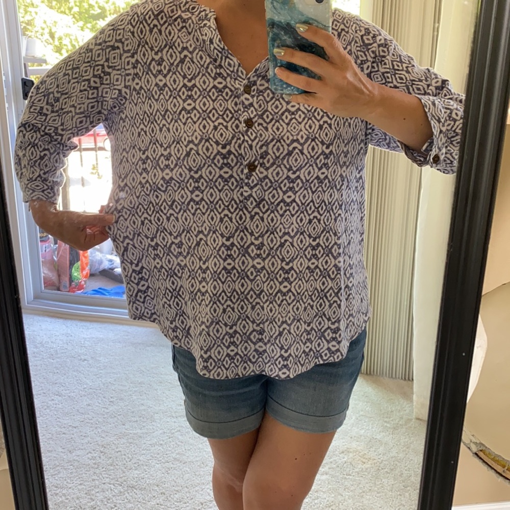Petite large patterned blouse - Picture 2 of 9